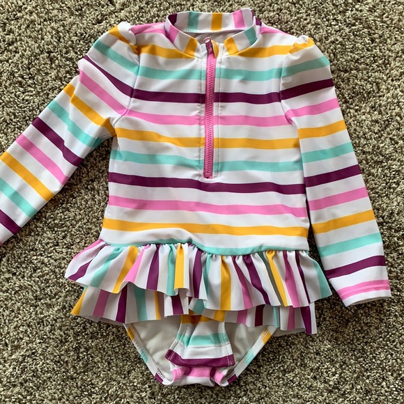 Cat & Jack Other - 3T Cat & Jack Striped Zip Front Rash Guard Swim